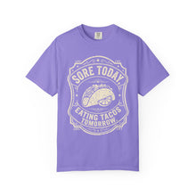 Load image into Gallery viewer, "Sore Today Eating Tacos Tomorrow" Funny Fitness Unisex Shirt - Workout Exercise T-Shirt for Men and Women