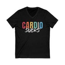 Load image into Gallery viewer, CARDIO SUCKS: Unisex Jersey Short Sleeve Bella & Canvas V-Neck Tee