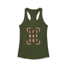 Load image into Gallery viewer, LFT HVY SHT: Ladies Racerback Tank (Sizes XS to 2XL) Coral