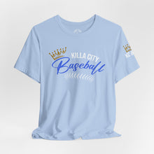 Load image into Gallery viewer, Killa City Baseball shirt, Royals, KC, KCMO, Unique Tees, KC Baby, Blue, Crown City, Killa City, Unisex, Classic
