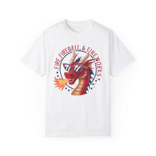 Load image into Gallery viewer, Fire, Fireball, Fireworks, Firecracker, 4th of July shirt, Unisex, Comfort Colors, Comfy, Unique, 90s