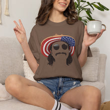 Load image into Gallery viewer, Average American Guy - American Flag Straw Hat Graphic Tee (Unisex)