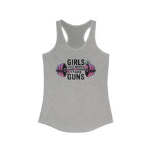 Load image into Gallery viewer, Girls Just Wanna Have Guns Racerback Tank, Fitness Tank, Workout Top, Gym Apparel, Gift for Her, Summer Activewear