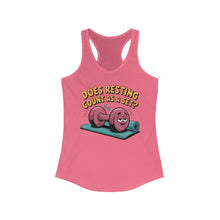 Load image into Gallery viewer, Funny Workout Tank Top, Does Resting Count as a Set?, Fitness Gift for Her, Gym Apparel, Women's Racerback Fitness Shirt