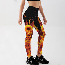 Load image into Gallery viewer, Halloween Skull Print Yoga Pants, Halloween Yoga Pants, Halloween Leggings, High Stretch, Digital Print Pants