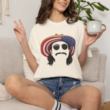Load image into Gallery viewer, Average American Guy - American Flag Straw Hat Graphic Tee (Unisex)