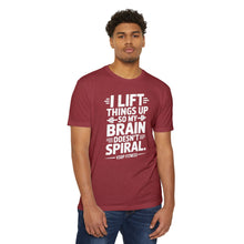 Load image into Gallery viewer, Weightlifting T-Shirt - "I Lift Things Up So My Brain Doesn’t Spiral" Gym Tee