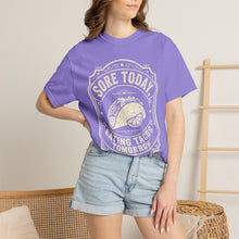 Load image into Gallery viewer, "Sore Today Eating Tacos Tomorrow" Funny Fitness Unisex Shirt - Workout Exercise T-Shirt for Men and Women