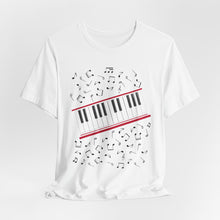 Load image into Gallery viewer, Michael MJ - Piano Keys & Music Notes Tee — Musical Keyboard Graphic Shirt