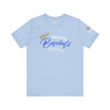 Load image into Gallery viewer, Killa City Baseball shirt, Royals, KC, KCMO, Unique Tees, KC Baby, Blue, Crown City, Killa City, Unisex, Classic