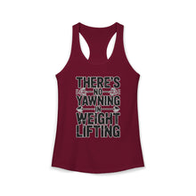Load image into Gallery viewer, There's No Yawning in Weight Lifting Racerback Tank - Black Font