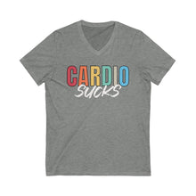 Load image into Gallery viewer, CARDIO SUCKS: Unisex Jersey Short Sleeve Bella & Canvas V-Neck Tee