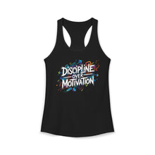 Load image into Gallery viewer, DISCIPLINE OVER MOTIVATION Racerback Tank — Women's Fitness Tank Top