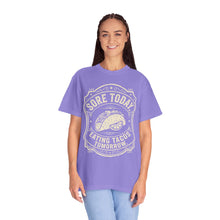 Load image into Gallery viewer, "Sore Today Eating Tacos Tomorrow" Funny Fitness Unisex Shirt - Workout Exercise T-Shirt for Men and Women