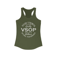 Load image into Gallery viewer, VSOP Health & Wellness Women's Racerback Tank (white font)