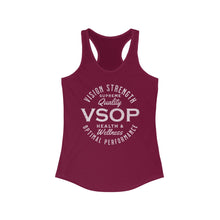 Load image into Gallery viewer, VSOP Health & Wellness Women's Racerback Tank (white font)