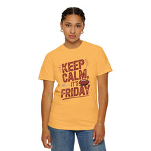 Load image into Gallery viewer, Keep Calm It's Friday Unisex T-Shirt, Casual Tee, Weekend Vibes Shirt, Gift for Him/Her, Fun Day Tee