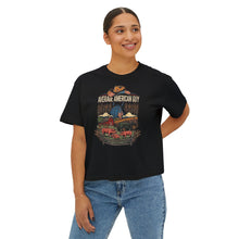 Load image into Gallery viewer, Women's Boxy "Average American Guy" Graphic Tee - Vintage Farm Life Women's Boxy T-Shirt