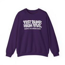 Load image into Gallery viewer, Crewneck Sweatshirt — "Fist Bump. High Five. Makes the Dream Work" Casual Team Spirit Pullover