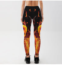 Load image into Gallery viewer, Halloween Skull Print Yoga Pants, Halloween Yoga Pants, Halloween Leggings, High Stretch, Digital Print Pants