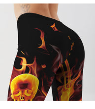 Load image into Gallery viewer, Halloween Skull Print Yoga Pants, Halloween Yoga Pants, Halloween Leggings, High Stretch, Digital Print Pants