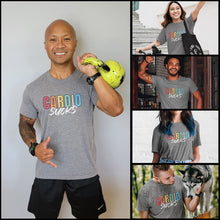 Load image into Gallery viewer, CARDIO SUCKS: Unisex Soft T-Shirt (sizes S to 3XL)