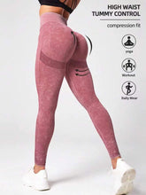 Load image into Gallery viewer, Matte Washed Seamless Booty Poppin' Yoga Pants, High Waist Hip Lift Fitness Pants, Yoga Leggings