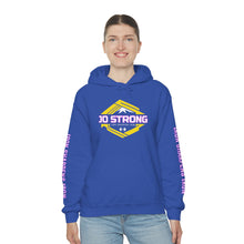 Load image into Gallery viewer, JO STRONG HOODIE: Iron Sharpens Iron (front, back, and sleeve designs)