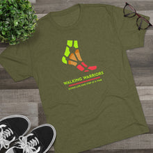 Load image into Gallery viewer, WALKING WARRIORS: Unisex Tri-Blend Tee: Green/Red (6 colors)