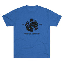 Load image into Gallery viewer, WALKING WARRIORS: Unisex Tri-Blend Tee with Dark Logo (7 colors)