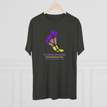 Load image into Gallery viewer, WALKING WARRIORS: Unisex Tri-Blend Tee: Purple/Yellow (3 colors)