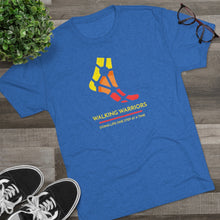 Load image into Gallery viewer, WALKING WARRIORS: Unisex Tri-Blend Tee: Yellow/Red (5 colors)