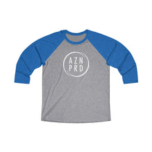 Load image into Gallery viewer, AZN PRD Unisex Super Soft Tri-Blend 3/4 Raglan Tee with White Logo