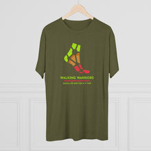 Load image into Gallery viewer, WALKING WARRIORS: Unisex Tri-Blend Tee: Green/Red (6 colors)