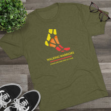 Load image into Gallery viewer, WALKING WARRIORS: Unisex Tri-Blend Tee: Yellow/Red (5 colors)