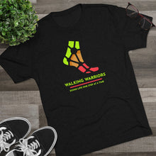 Load image into Gallery viewer, WALKING WARRIORS: Unisex Tri-Blend Tee: Green/Red (6 colors)