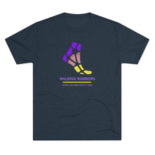 Load image into Gallery viewer, WALKING WARRIORS: Unisex Tri-Blend Tee: Purple/Yellow (3 colors)