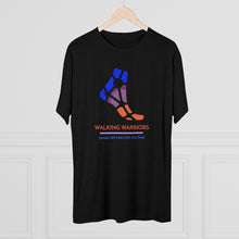 Load image into Gallery viewer, WALKING WARRIORS: Unisex Tri-Blend Tee: Blue/Orange (2 colors)