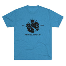 Load image into Gallery viewer, WALKING WARRIORS: Unisex Tri-Blend Tee with Dark Logo (7 colors)