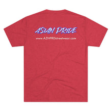 Load image into Gallery viewer, AZN PRD Super Soft Tri-Blend Tee: Asian Pride w/ website on back (5 Colors)