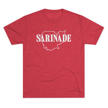 Load image into Gallery viewer, SARINADE: Black & White with Red Star: Unisex Tri-Blend Tee (7 colors)