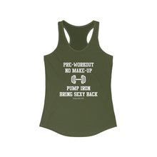 Load image into Gallery viewer, HIIT FITT Women's Racerback Tank: "PRE WORKOUT NO MAKE-UP"