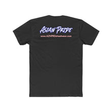 Load image into Gallery viewer, AZN PRD Men's Cotton Red, White, & Blue Tee: Asian Pride w/ website (1 Color)