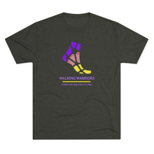 Load image into Gallery viewer, WALKING WARRIORS: Unisex Tri-Blend Tee: Purple/Yellow (3 colors)