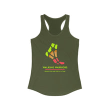Load image into Gallery viewer, WALKING WARRIORS: Duo-Blend Racerback Tank: Green/Red (4 colors)