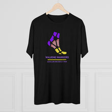 Load image into Gallery viewer, WALKING WARRIORS: Unisex Tri-Blend Tee: Purple/Yellow (3 colors)
