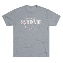 Load image into Gallery viewer, SARINADE: Black & White with Red Star: Unisex Tri-Blend Tee (7 colors)