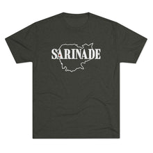Load image into Gallery viewer, SARINADE: Black & White with Red Star: Unisex Tri-Blend Tee (7 colors)