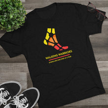 Load image into Gallery viewer, WALKING WARRIORS: Unisex Tri-Blend Tee: Yellow/Red (5 colors)