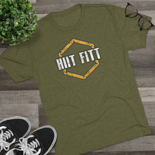 Load image into Gallery viewer, HIIT FITT Tri-Blend Tee with Yellow Hex Logo (7 Colors)